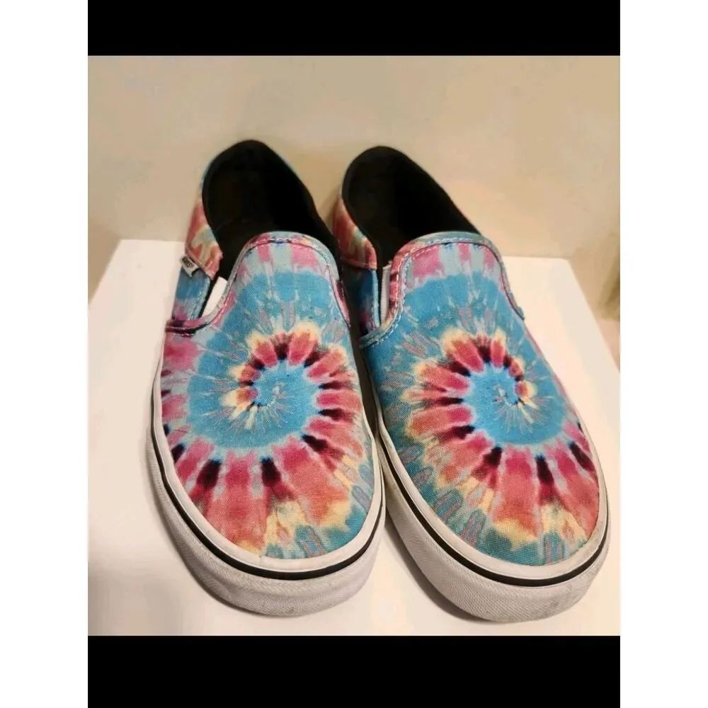 VANS "Asher Grateful Dead" Tie Dye Canvas Slip-On Sneakers Wmns 7.5/38 Ret $135